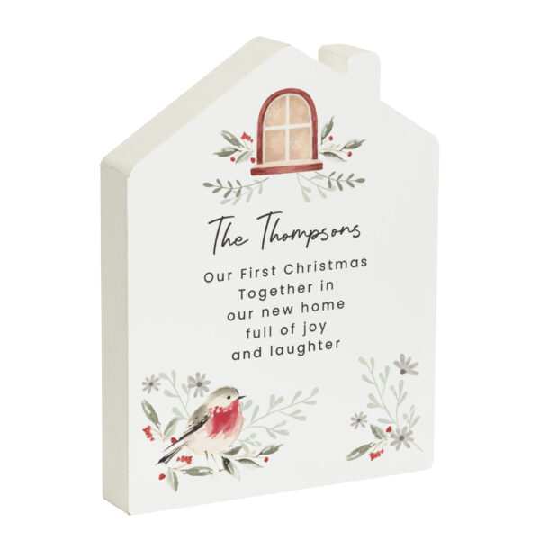 Personalised Robin Wooden House Ornament
