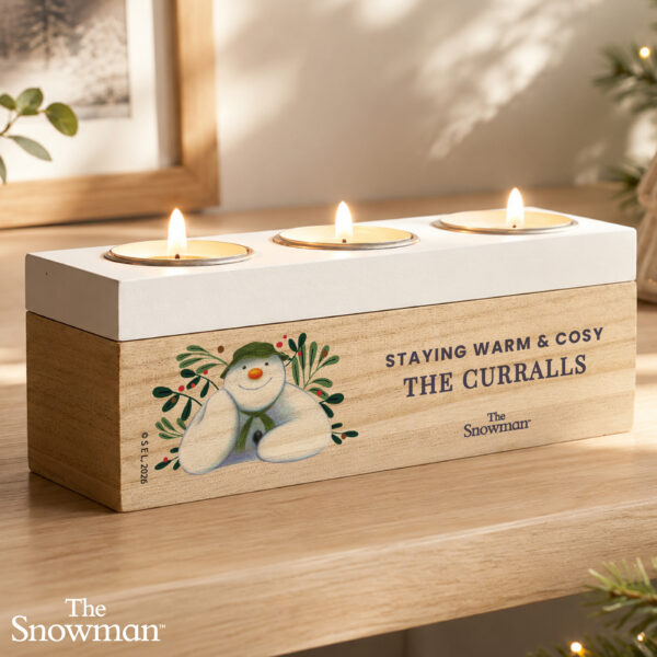 Personalised The Snowman Botanical Triple Tealight Holder 33 Personalised The Snowman Botanical Triple Tealight Holder