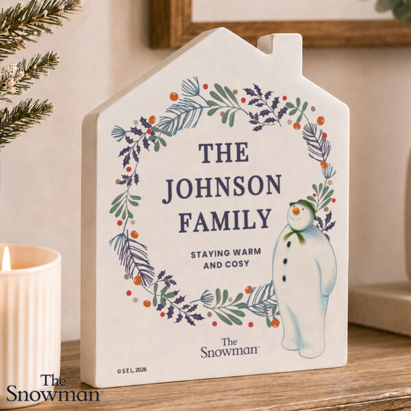 Personalised The Snowman Botanical Wooden House Decoration 8 Personalised The Snowman Botanical Wooden House Decoration