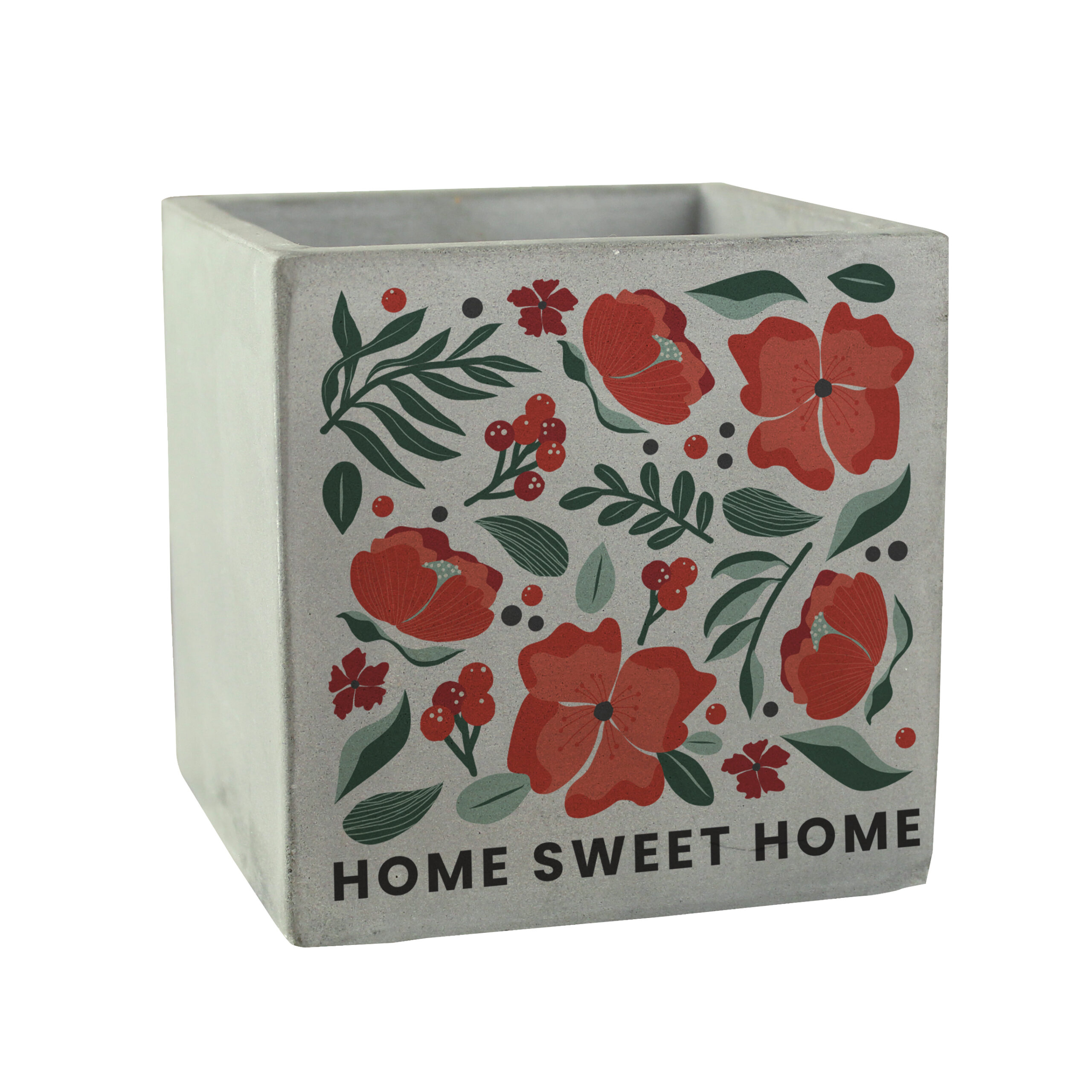 Personalised Poinsettia Concrete Plant Pot 4 Personalised Poinsettia Concrete Plant Pot
