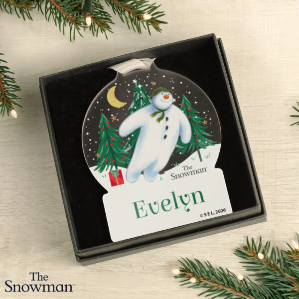 Personalised The Snowman Christmas Wishes Acrylic Decoration