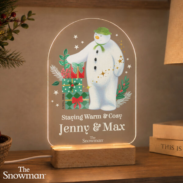 Personalised The Snowman Christmas Wishes LED sign