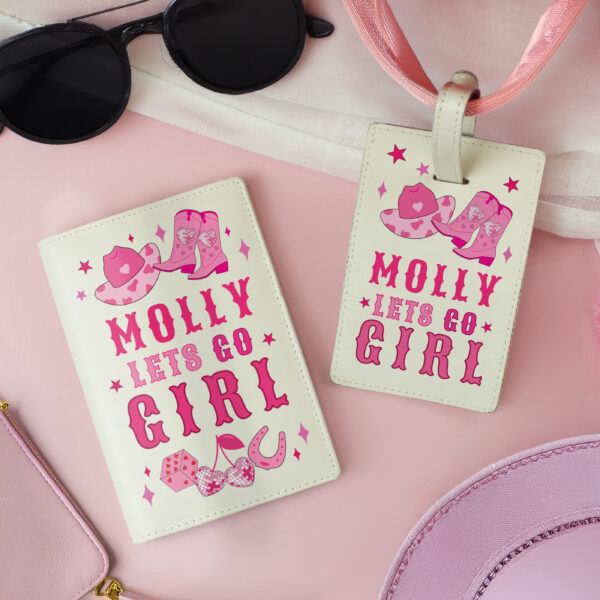 Personalised Cowgirl Leather Luggage Tag & Passport Holder 13 Personalised Cowgirl Leather Luggage Tag & Passport Holder
