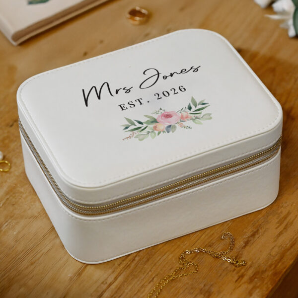 Personalised Wedding Leatherette Jewellery Box