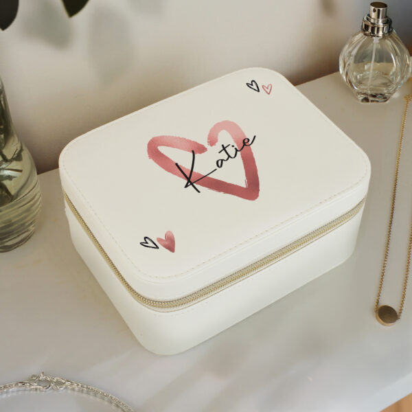 Personalised Heart Leatherette Jewellery Box